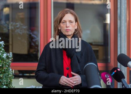 Kiel 6. Januar 2022, Bildungsministerium. Statement von Bildungsministerin Karin Prien zu zusätzlichen Corona Schutzmaßnahmen im Präsenzunterricht zum Stockfoto