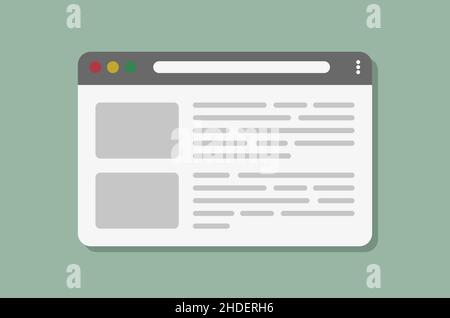 Einfache Vektordarstellung des Webbrowserfensters Stock Vektor