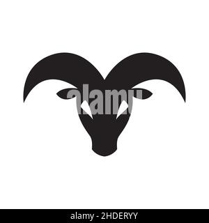 Silhouette Gesicht Berg Ziege Logo Design Vektor Grafik Symbol Illustration kreative Idee Stock Vektor
