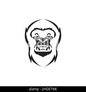 Gesicht schwarz Gorilla moderne Form Logo Design Vektor Grafik Symbol Illustration kreative Idee Stock Vektor