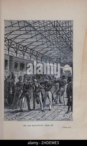 Er wurde sofort von Jules Férat abgezogen. Aus dem Buch Michael Strogoff: Der Kurier des Zaren (französisch: Michel Strogoff) ist ein Roman von Jules Verne aus dem Jahr 1876. Kritiker, darunter Leonard S. Davidow, betrachten es als eines der besten Bücher von Verne. Im Gegensatz zu einigen anderen Romanen von Verne handelt es sich nicht um Science Fiction, sondern um ein wissenschaftliches Phänomen (Leidenfrost-Effekt). Das Buch wurde später von Verne selbst und Adolphe d'Ennery einem Theaterstück angepasst. Die Bühnenmusik zum Stück wurde 1880 von Alexandre Artus und 1893 von Franz von Suppé geschrieben. Das Buch wurde mehrfach adaptiert Stockfoto