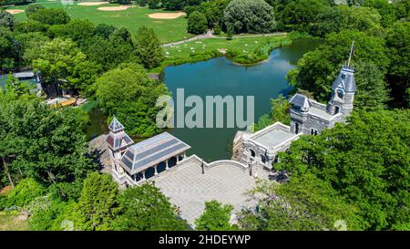 Belvedere Castle, Turtle Pond, Central Park, Manhattan, New York City, NEW YORK Stockfoto