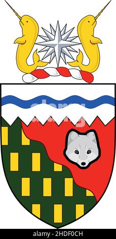 Offizielle aktuelle Vektorflagge des kanadischen Territoriums der NORDWESTLICHEN TERRITORIEN, KANADA Stock Vektor