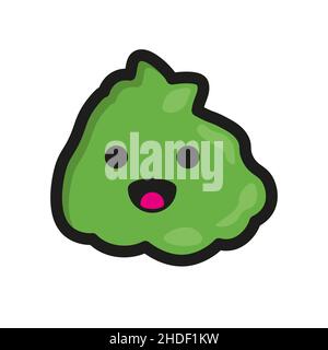 Skizzieren Vektor-Symbol von niedlichen Wasabi mit Gesicht Stock Vektor