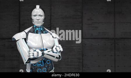 Künstliche Intelligenz, Robotik, Kybernetik, künstliche Intelligenzen, Cyborg Stockfoto