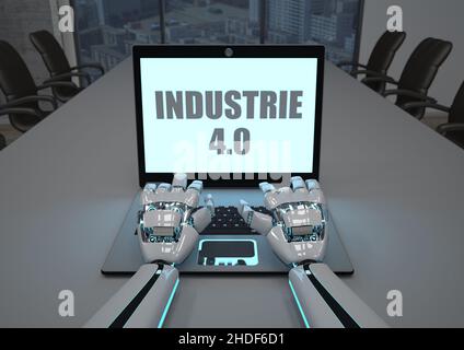 Büroarbeit, Künstliche Intelligenz, Industrie 4,0, Büros, Künstliche Intelligenz, cyborg Stockfoto