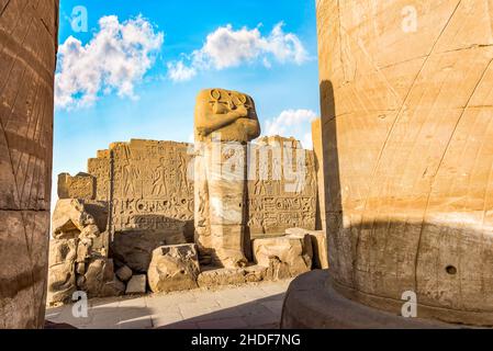 Statue, karnak Tempel, Könige Statue, Statuen, karnak Tempel Stockfoto