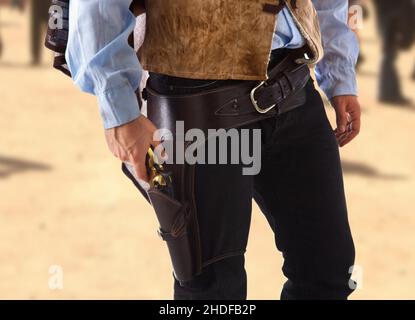 Handfeuerwaffe, Wilder Westen, Handfeuerwaffen, Wilde Wehr Stockfoto