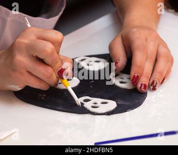 Fondant, halloween, Schnitt, Fondants, Fudge, halloweens, Schnitte Stockfoto