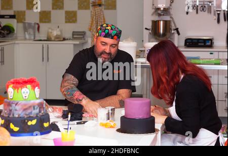 Backen, Fondant, Kuchen, Bäcker, Fondants, fudge, Kuchen, Bäcker Stockfoto