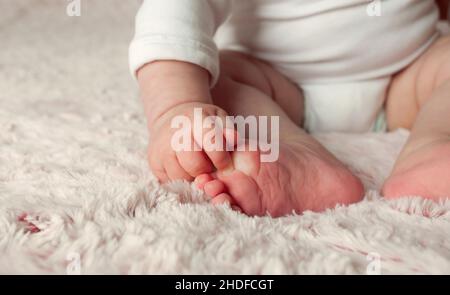 Barfuß, Füße, winzig, Neugeborene, barfuß, Füsse, Fuß, Tinies, Neugeborene Stockfoto