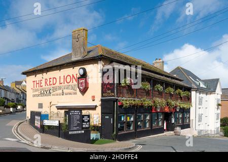 Das öffentliche Haus des Roten Löwen in Newquay in Cornwall. Stockfoto