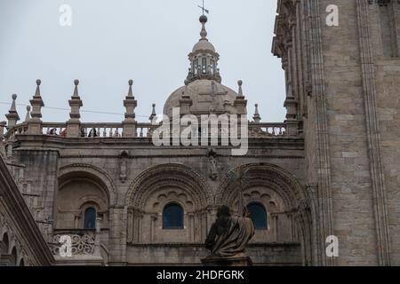 Ansicht von Gebäuden in der Nähe der Kathedrale von Santiago de Compostela in Spanien Stockfoto