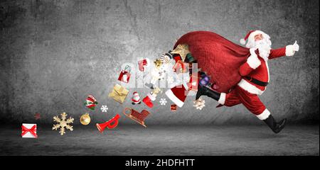 weihnachtsklausel, Eile, weihnachtsgeschenk, weihnachtsmann, Eile, In Eile, Eile, weihnachtsgeschenk, weihnachtsgeschenke Stockfoto