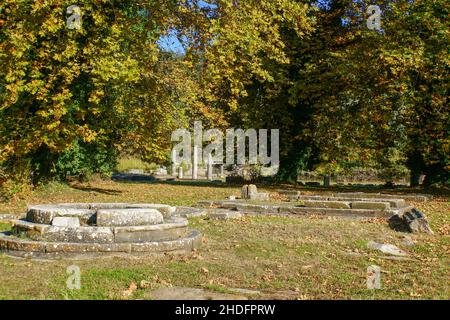 Archäologische Funde in der Agora von alten Thasos, Insel Thassos, Griechenland Stockfoto