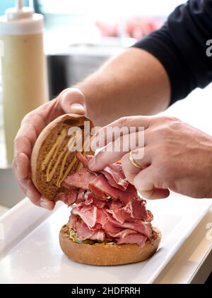 Pastrami, Sandwich-Futter, Pastramis Stockfoto