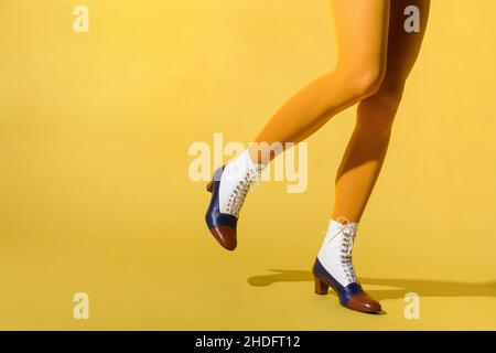 Mode, Stiefeletten, vintage, Mode, vintage Print, Jahrgänge Stockfoto