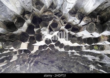 Basalt Säulen Felsformationen, ("Sinfonie der Steine"), Garni Schlucht, Armenien Stockfoto