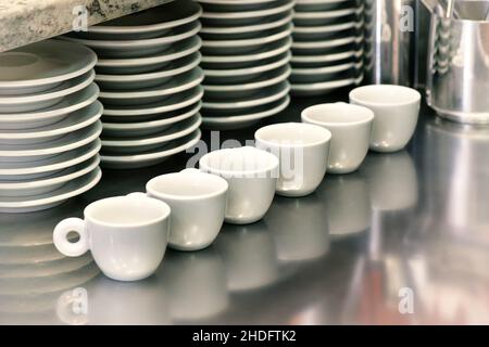 Gastronomie, Kaffeetasse, Untertasse, Gastronomien, Kaffeetassen, Untertassen Stockfoto