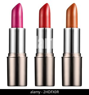 Lippenstift, Schatten, Lippenstifte, Farben Stockfoto