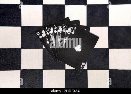 Poker, Royal Flush, Poker, Royal Flushs Stockfoto