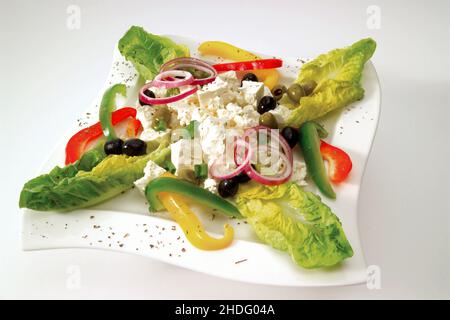 griechischer Salat, griechische Salate Stockfoto