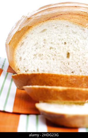 Brotscheibe, Weißbrot, Brotscheibe, Weißbrot Stockfoto