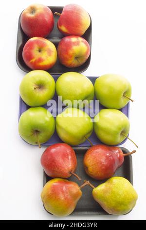 apfel, Birne, Äpfel, Birnen Stockfoto