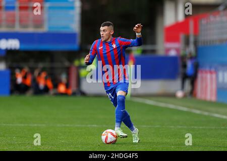 Eibar, Spanien. 5th Januar 2022. Yanis Rahmani (Eibar) Fußball: Spanisches 'Copa del Rey' Spiel zwischen SD Eibar 1-2 RCD Mallorca im Estadio Municipal de Ipurua in Eibar, Spanien. Quelle: Mutsu Kawamori/AFLO/Alamy Live News Stockfoto