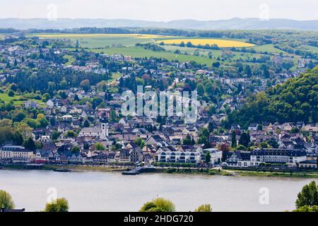 rhein, rheinpromenade, Bad breisig, rhein, rhein, rheinpromenaden, Bad breisigs Stockfoto