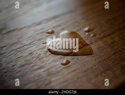 Liebe, Herz, Wassertropfen, Liebe, Herzen, Wassertropfen, Wassertropfen, Wassertropfen Stockfoto