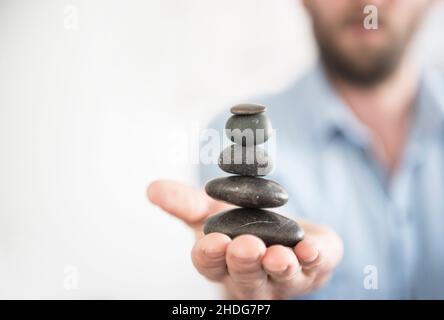 Harmonie, Balance, Cairn, Gleichgewicht, Harmonien, Balances, cairns Stockfoto