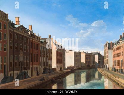 Blick auf den Goldenen Bogen im Herengracht-Kanal (Amsterdam), Gemälde von Gerrit Berckheyde, 1671-1672 Stockfoto