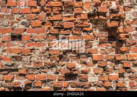 Mauerwerk, Ziegelmauer, Mauerwerk, Ziegelwände Stockfoto
