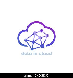 Vektorsymbol für Daten in der Cloud Stock Vektor