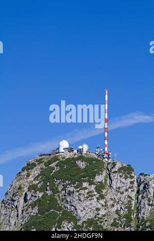 Berg, Gipfel, Wetterstation, Berge, Gipfel, Wetterstationen Stockfoto