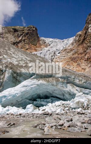 gletscher, val Ferret, Gletscher Stockfoto