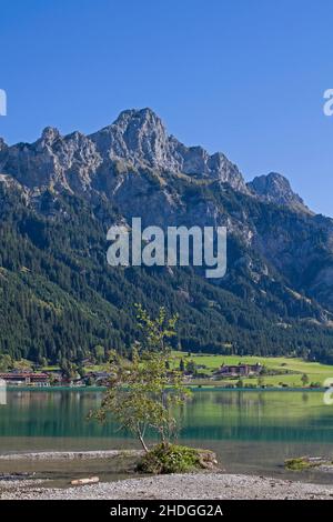 tannheimer Berge, haldensee, Haldensee Stockfoto