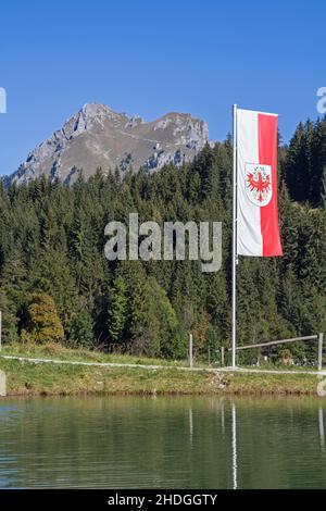 Flagge, tirol, haldensee, Flaggen, tirols, Haldensee Stockfoto