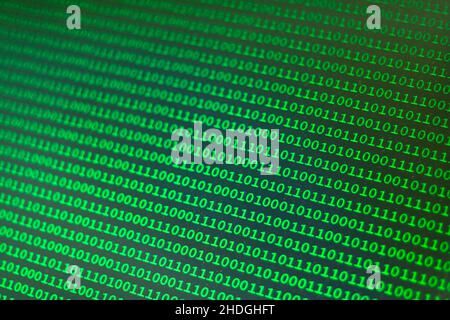 Binärcode, Computersprache, Zahlen, Binärcodes, Computersprachen, Nummer Stockfoto
