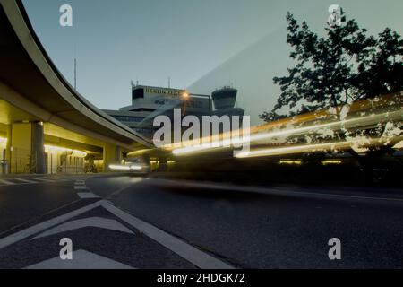 flughafen, berlin, Bahnbeleuchtung, tegel, Flughäfen, Tegels Stockfoto