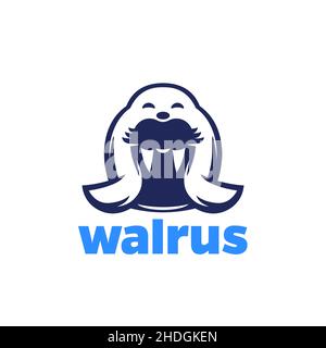 Walrus-Logo, arktischer Tiervektor Stock Vektor