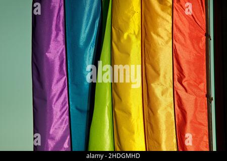 regenbogenfahne, Regenbogenfahnen Stockfoto
