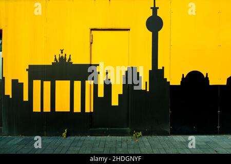 Silhouette, berlin, Wandbild, Silhouetten, Wandbilder Stockfoto