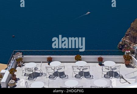 mittelmeer, ägäis, santorini, Patio, mittelmeer, ägäis, Santorinis, Terrassen Stockfoto