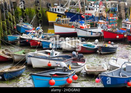 Ebbe, Fischerboot, looe, Ebbe, Fischerboote Stockfoto