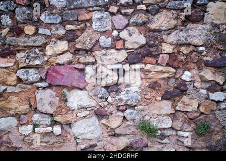 Hintergründe, mehrfarbig, Steinwand, Hintergrund, mehrfarbig, Steinmauern Stockfoto