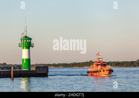 Leuchtturm, Lotsenfräser, travemünde, Leuchttürme, Lotsenboote, Travemündes Stockfoto