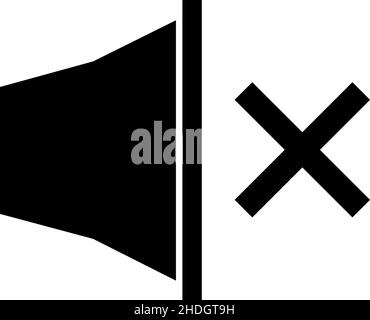 Vektordarstellung eines stumm geschalteten Lautsprechersymbols Stock Vektor