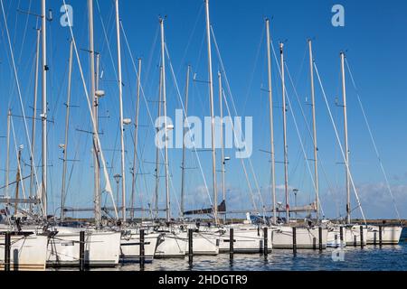 Segelboot, Bootshafen, heiligenhafen, Segelboote, Segeln, Segelboot, Segelboote, Bootshäfen, heiligenhafens Stockfoto